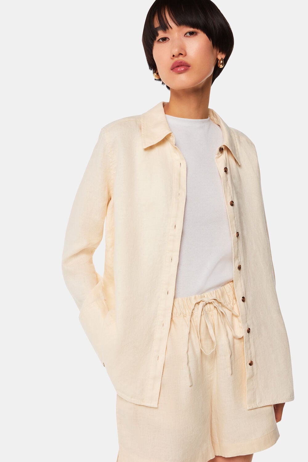 Ivory Linen Elasticated Short