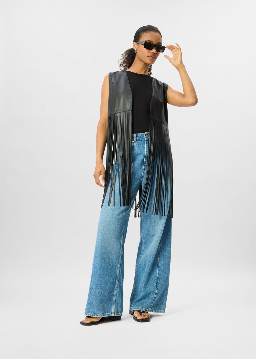 Rei Leather Fringed Waistcoat