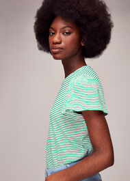 Cotton Frill Stripe T-Shirt