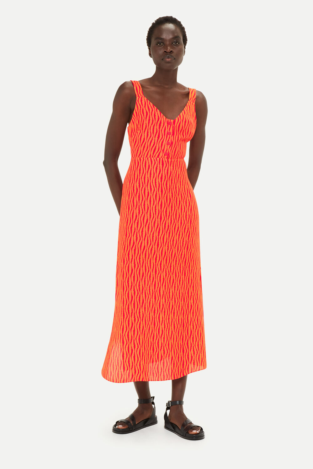Red Andie Optical Rope Print Dress