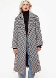 Petite Celia Houndstooth Wrap Coat