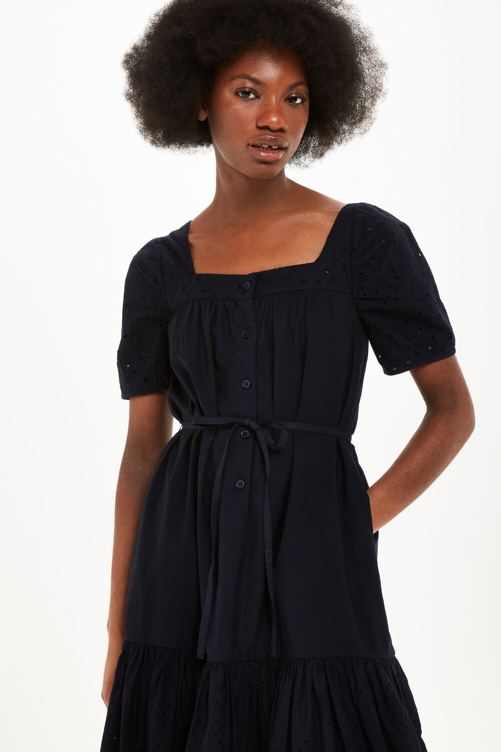 Broderie Poplin Trapeze Dress