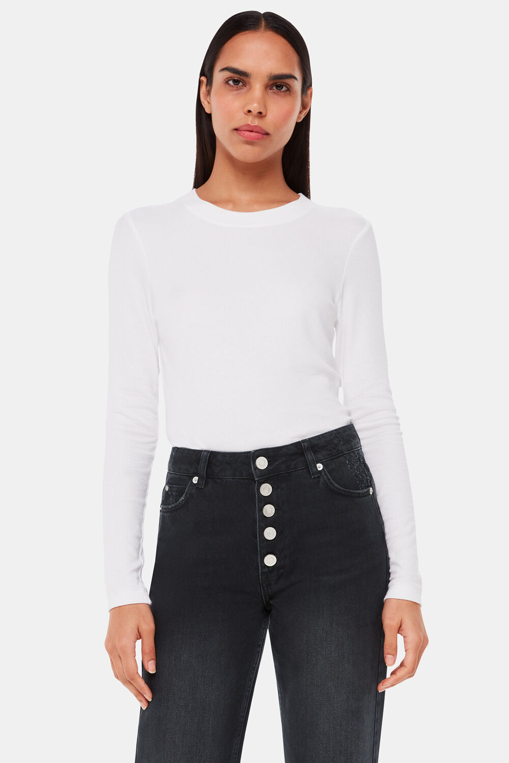 Black Authentic Hollie Button Jean