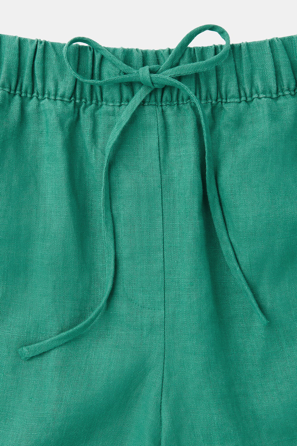 Green Linen Elasticated Short