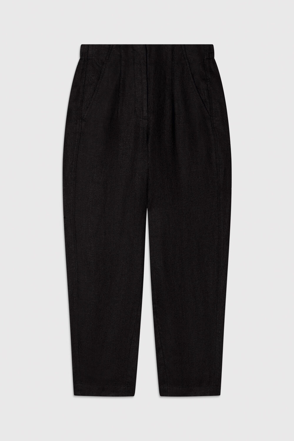 Petite Linen Barrel Leg Trouser