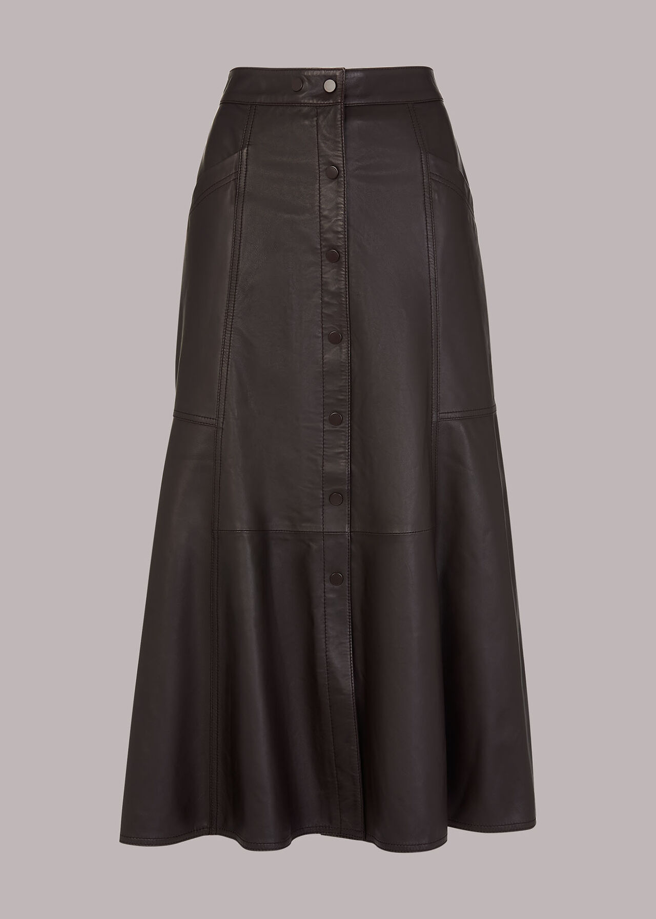 Lydia Leather Button Skirt