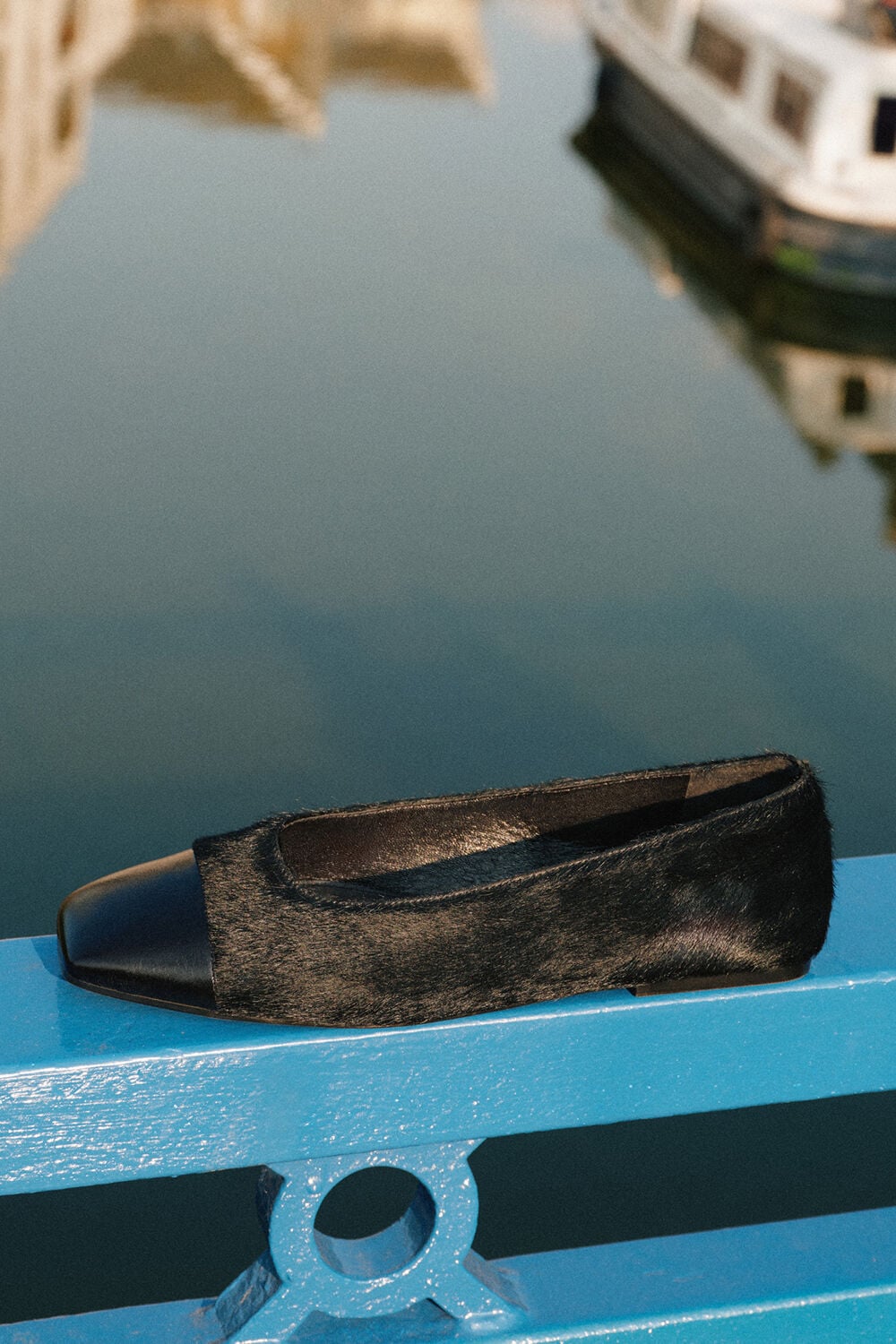 Hair-On Leather Ballet Pump
