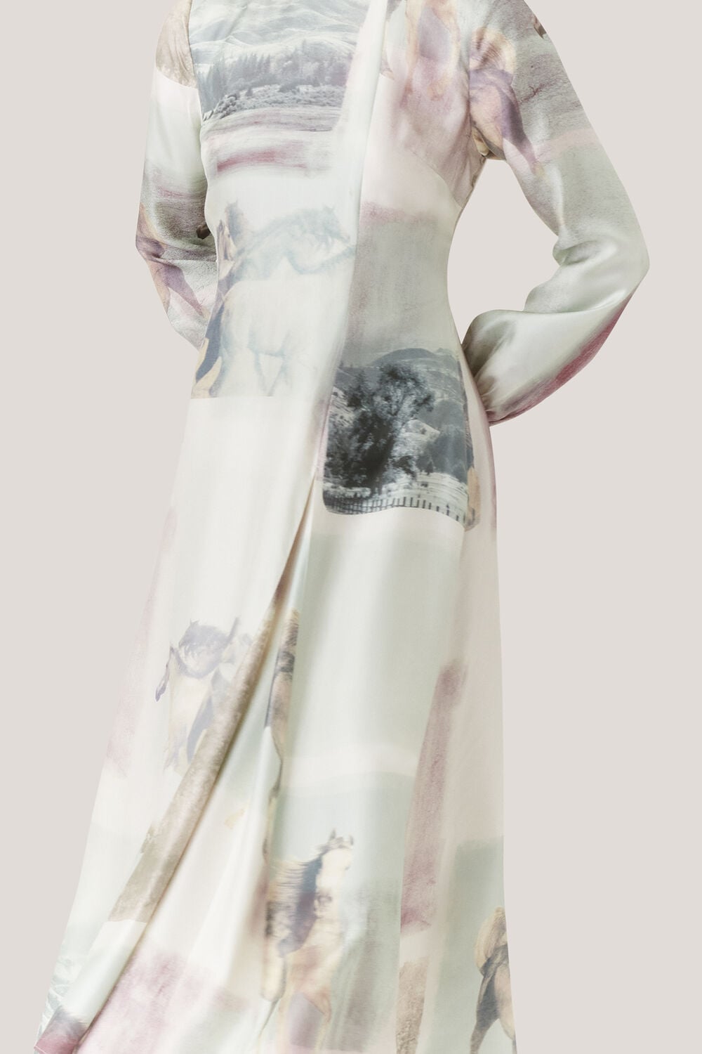 Wild Horse Print Silk Dress