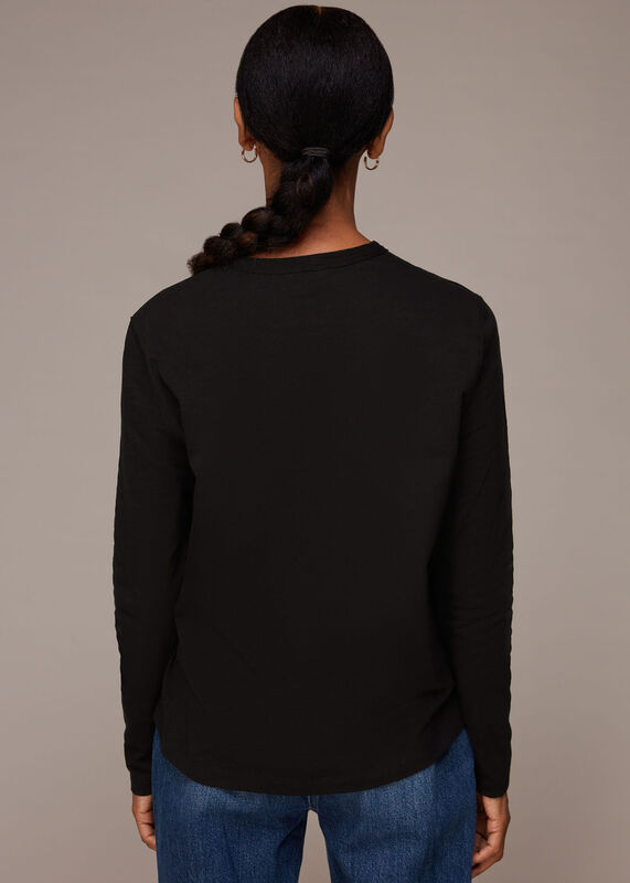 Black Organic Long Sleeve Emily Top