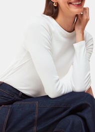 High Neck Long Sleeve Rib Top