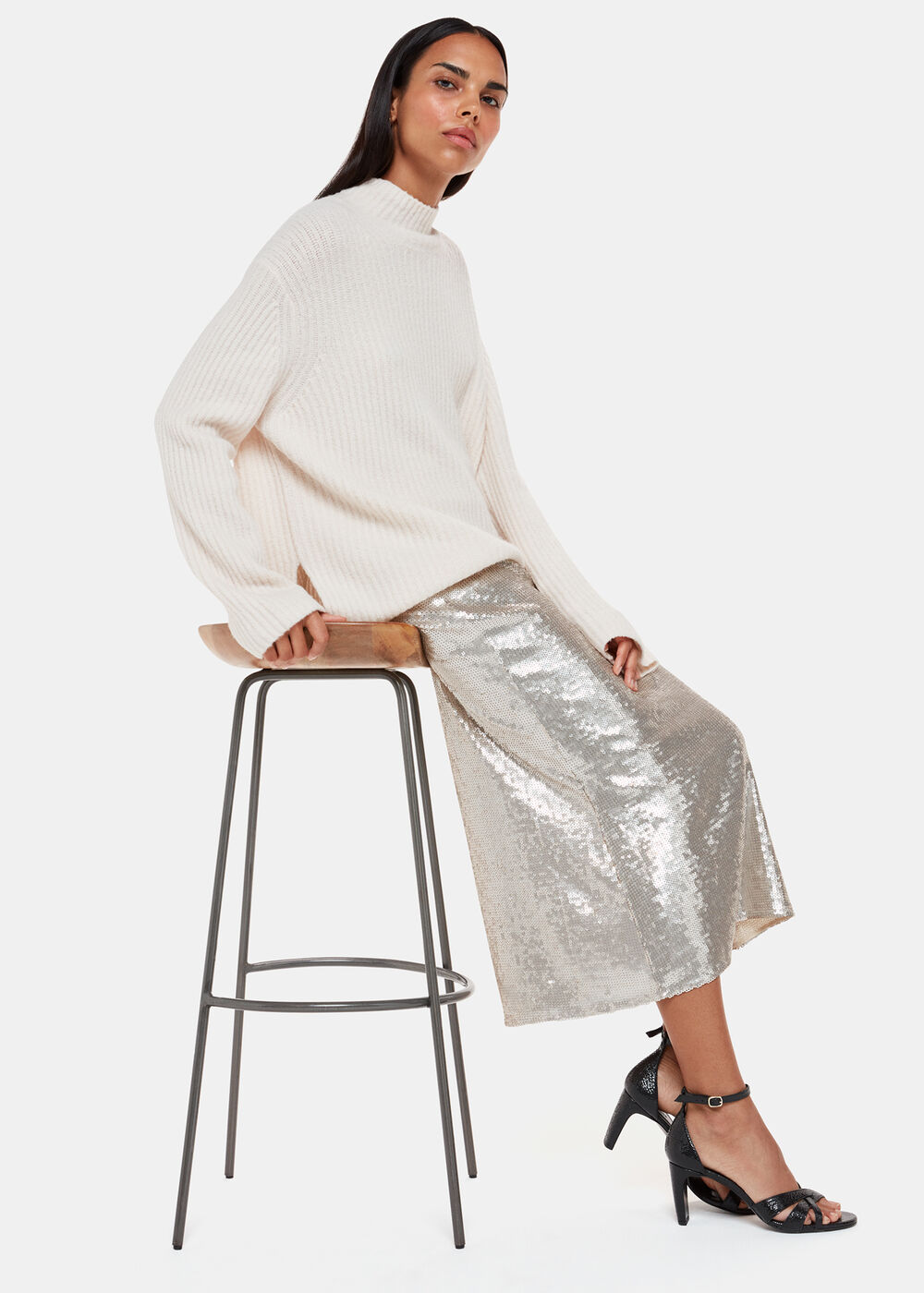 Sequin Midi Skirt