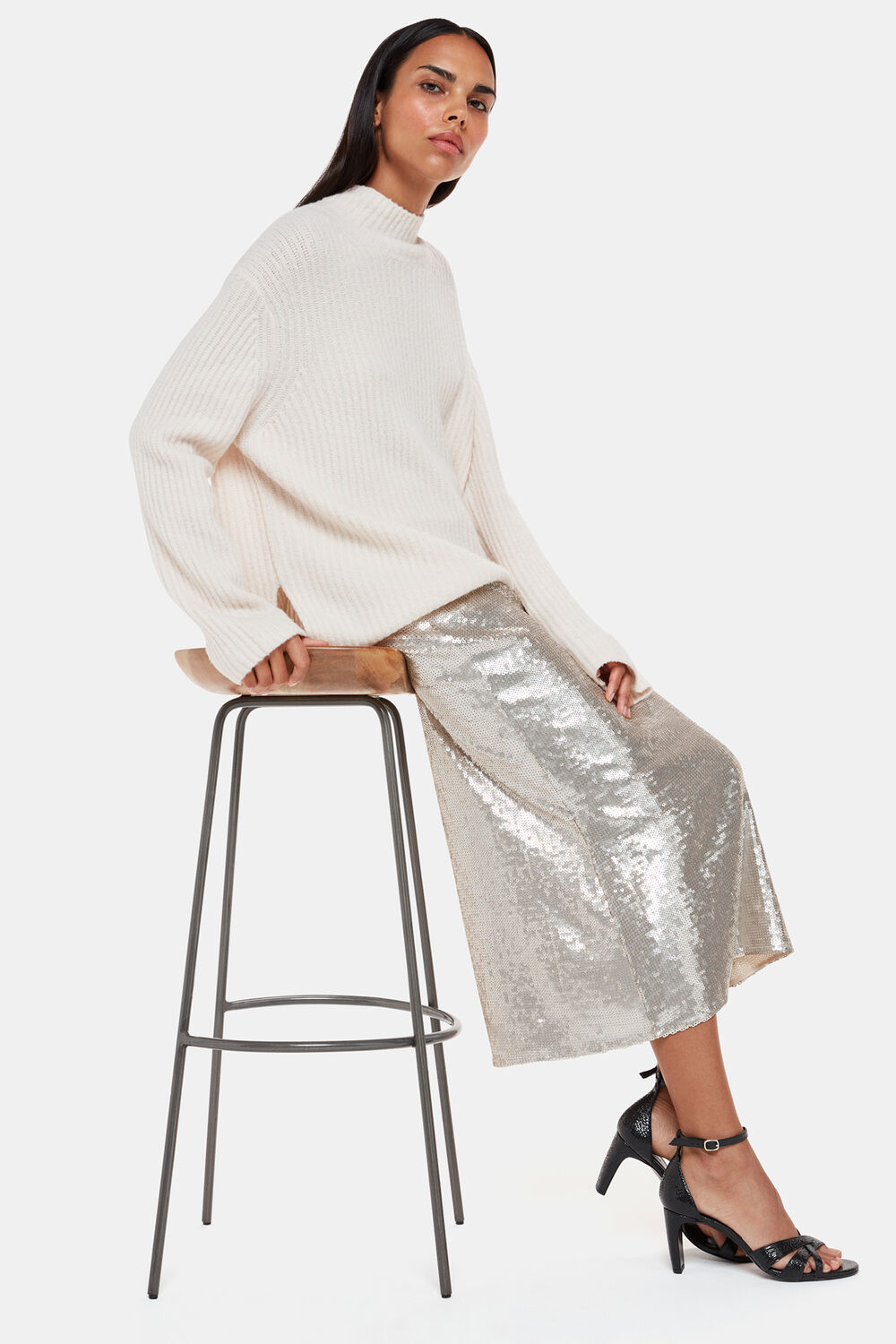 Sequin Midi Skirt