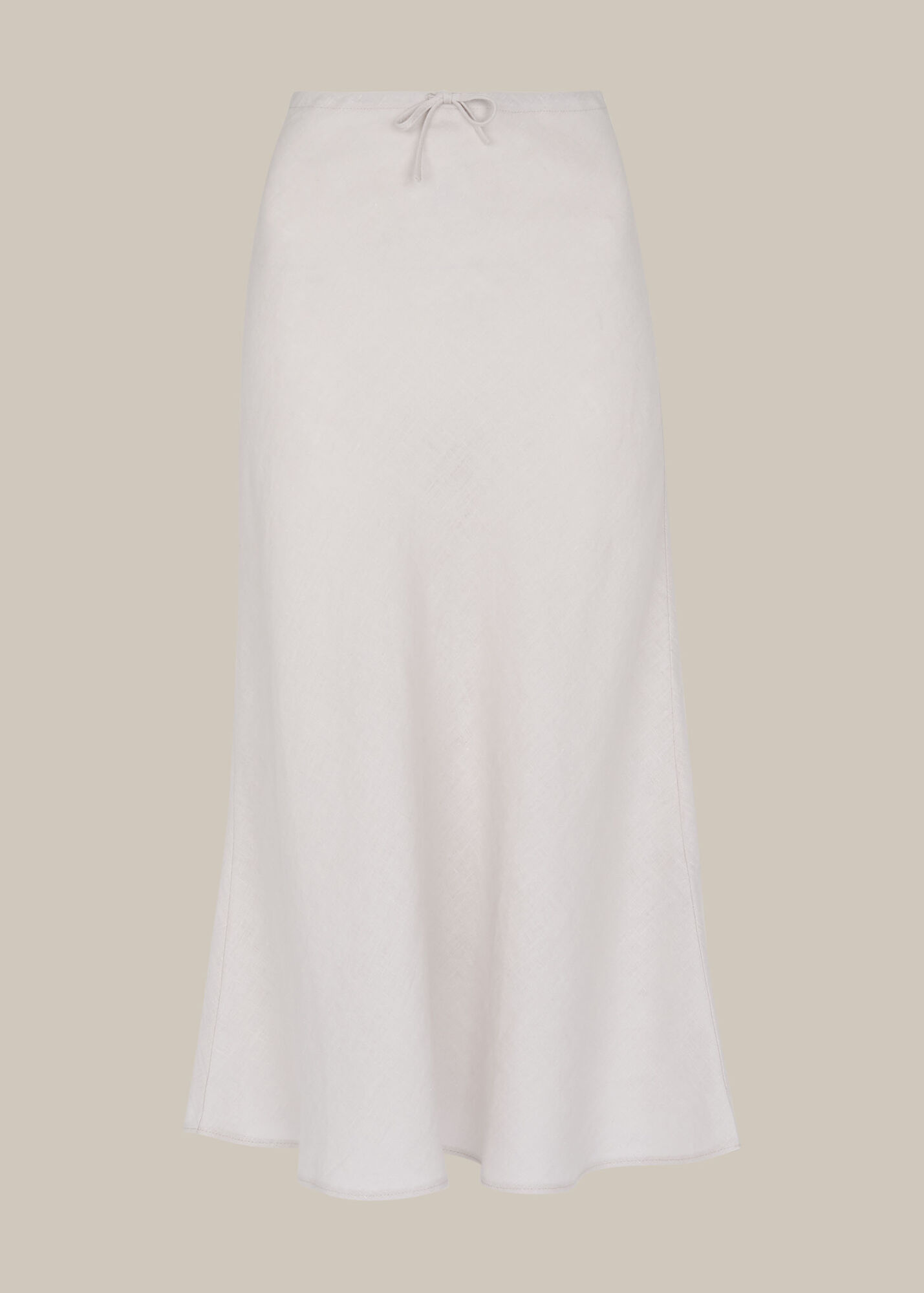Stone Linen Bias Cut Skirt | WHISTLES