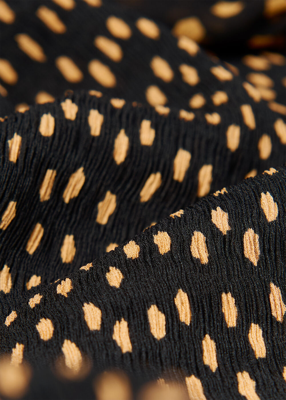 Spot Print Plisse Midi Dress