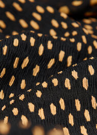 Spot Print Plisse Midi Dress