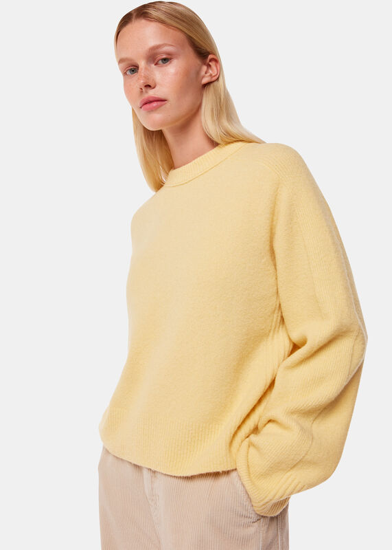 Yellow Alana Wool Mix Crew Neck Sweater