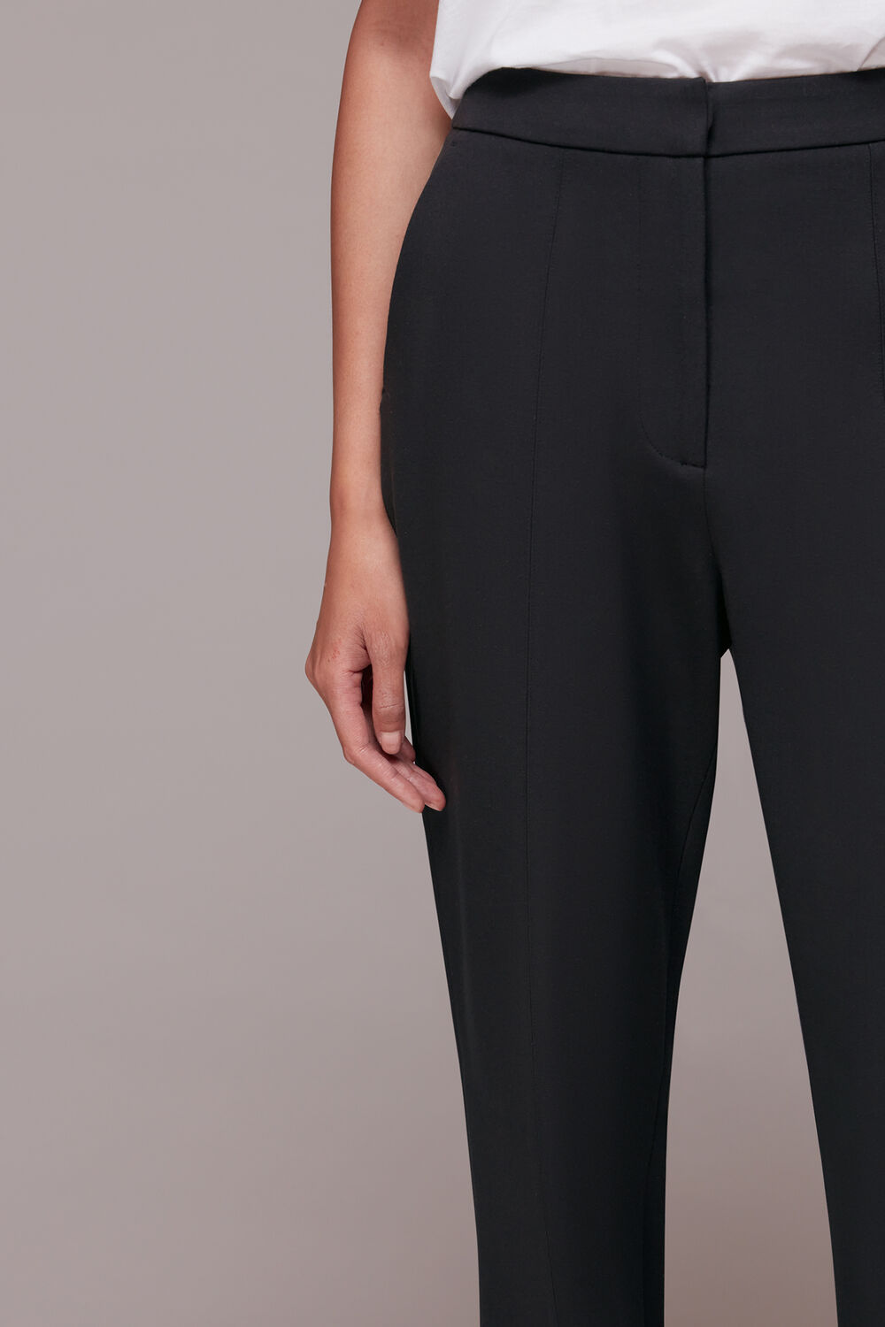 Black Ponte Slim Leg Trouser