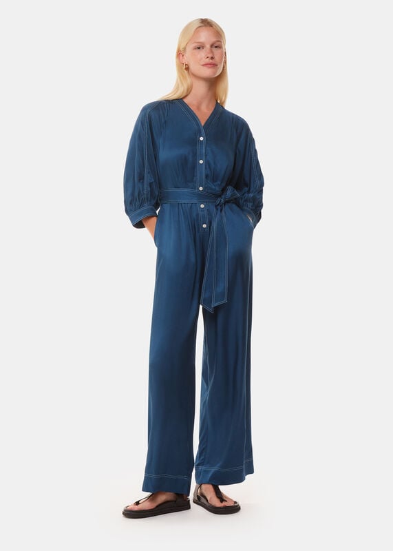Blue Mabel Topstitch Jumpsuit