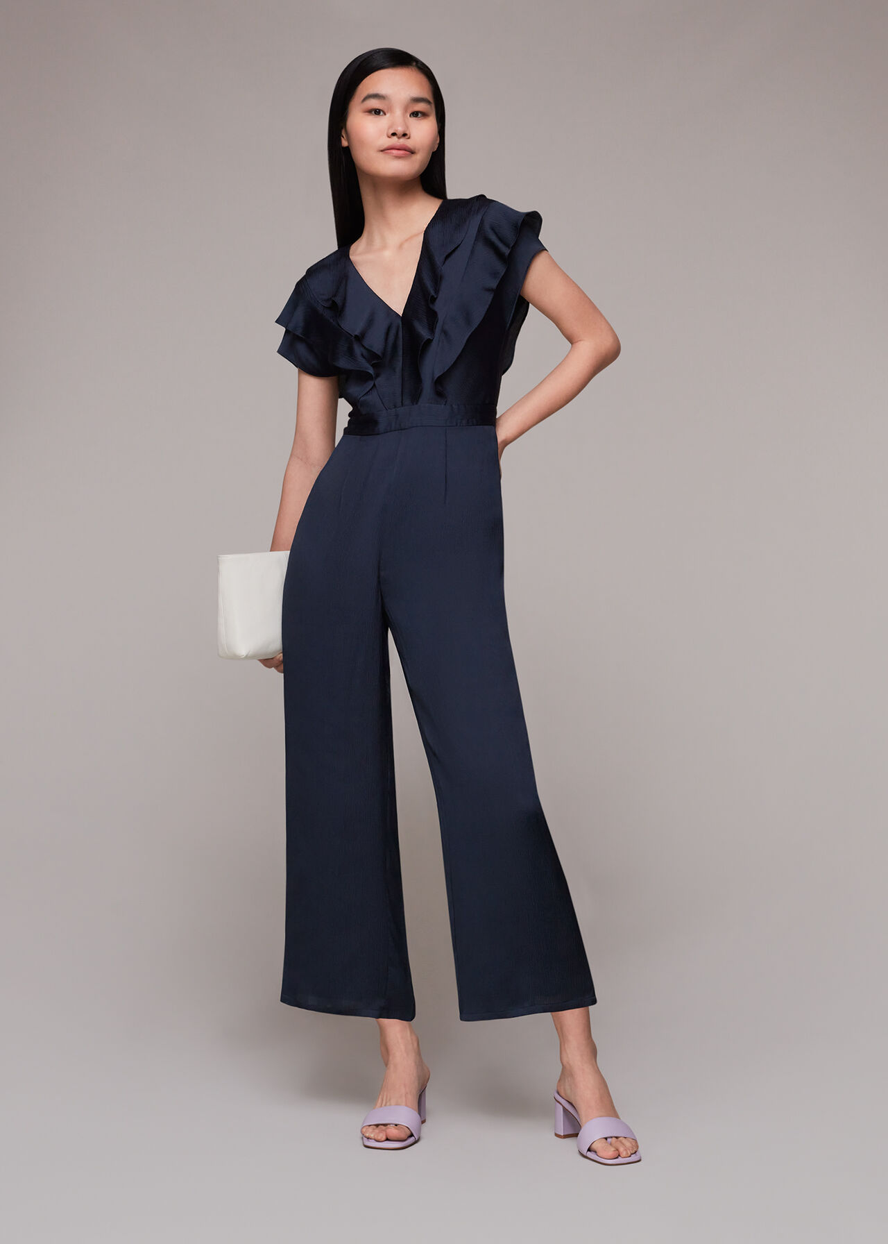 Navy Adeline Jumpsuit | WHISTLES | Whistles ROW