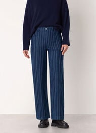 Pinstripe Barrel Leg Jean