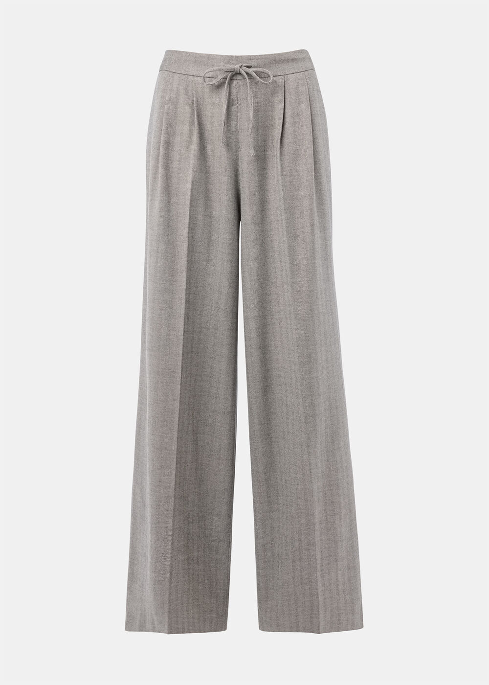 Petite Herringbone Wide Leg Trouser