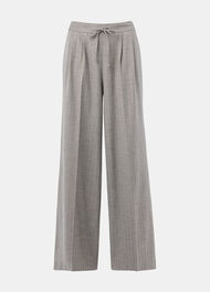 Petite Herringbone Wide Leg Trouser