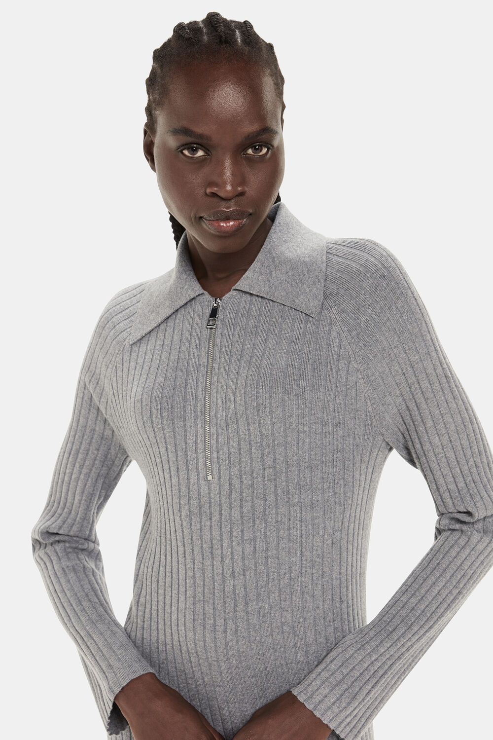 Bonnie Zip Ribbed Knit Dress