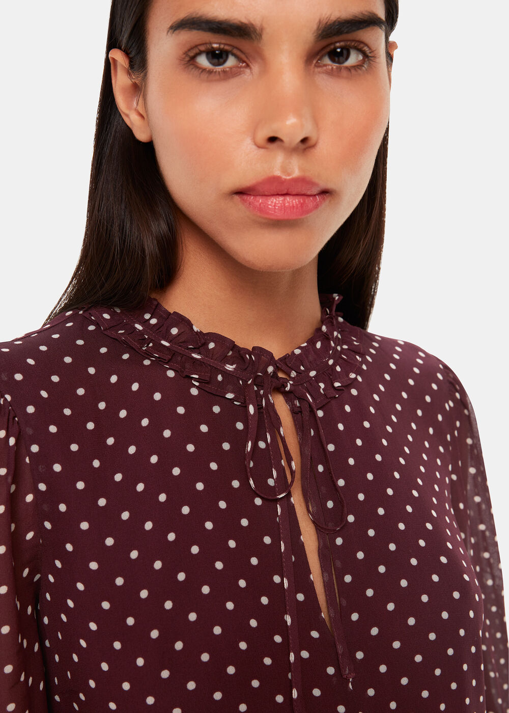 Spot Print Trapeze Midi Dress