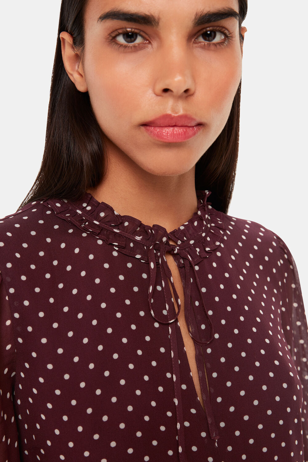 Spot Print Trapeze Midi Dress