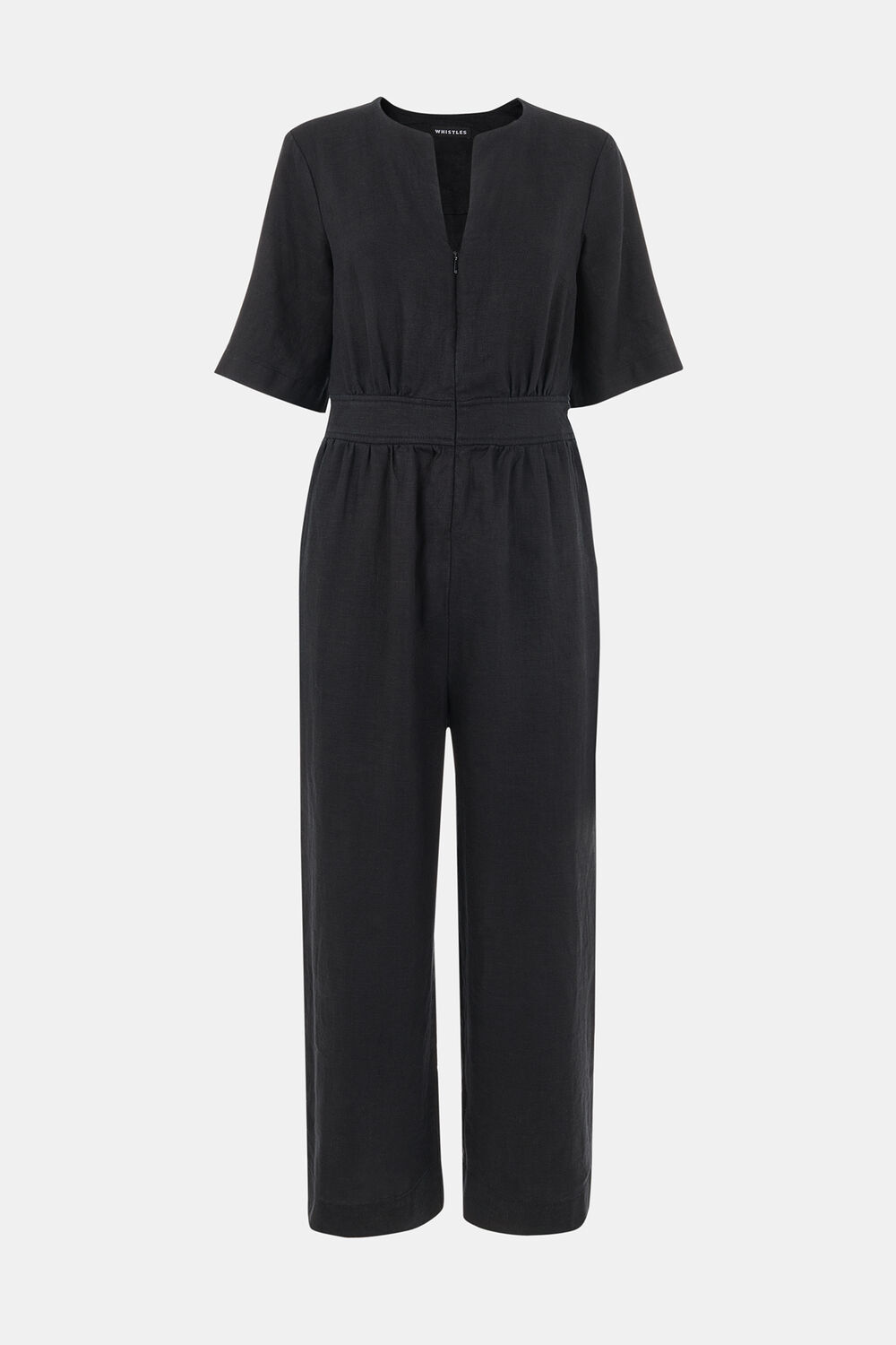 Black Cosima Linen Jumpsuit
