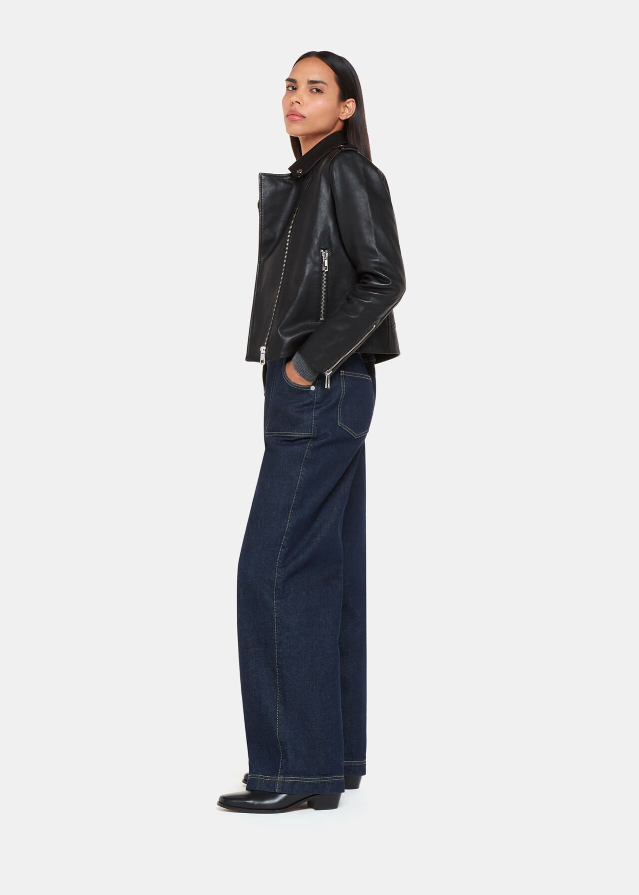 Agnes Pocket Leather Biker