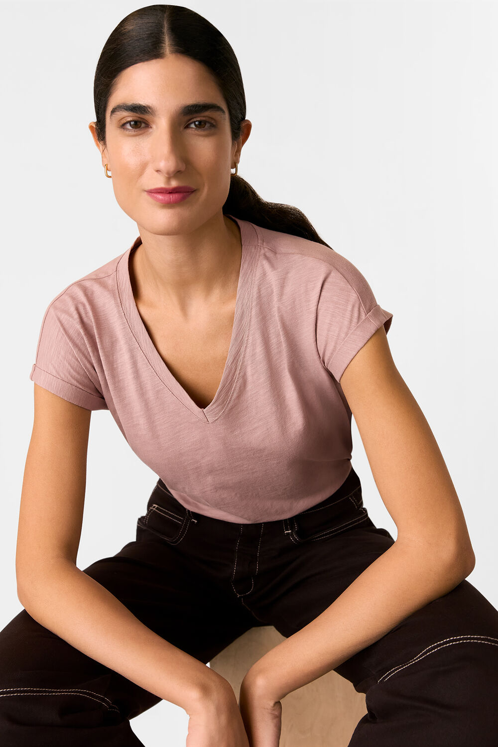 Willa V-Neck Cap Sleeve Tee