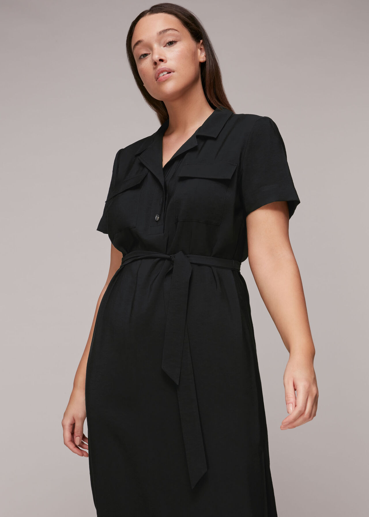 Black Easy Casual Shirt Dress | WHISTLES