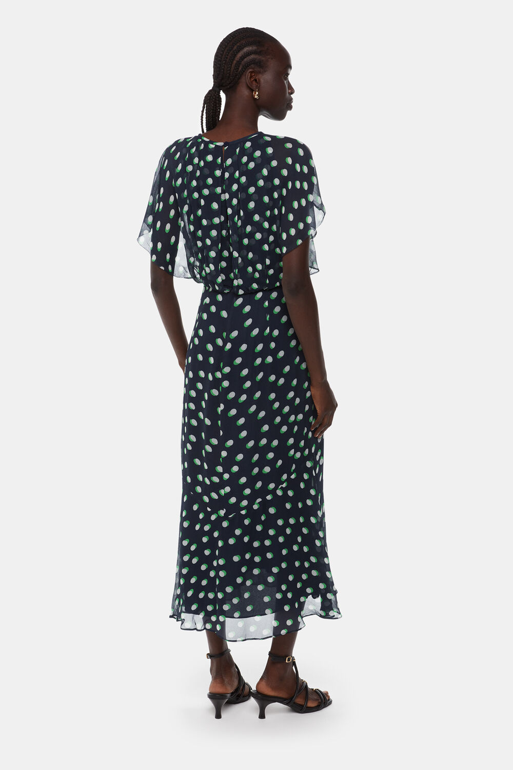 Moon Spot Print Midi Dress