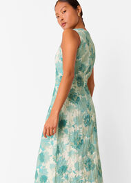 Petite Floral Textured Midi Dress