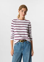 Stripe Crew Neck Pocket Top