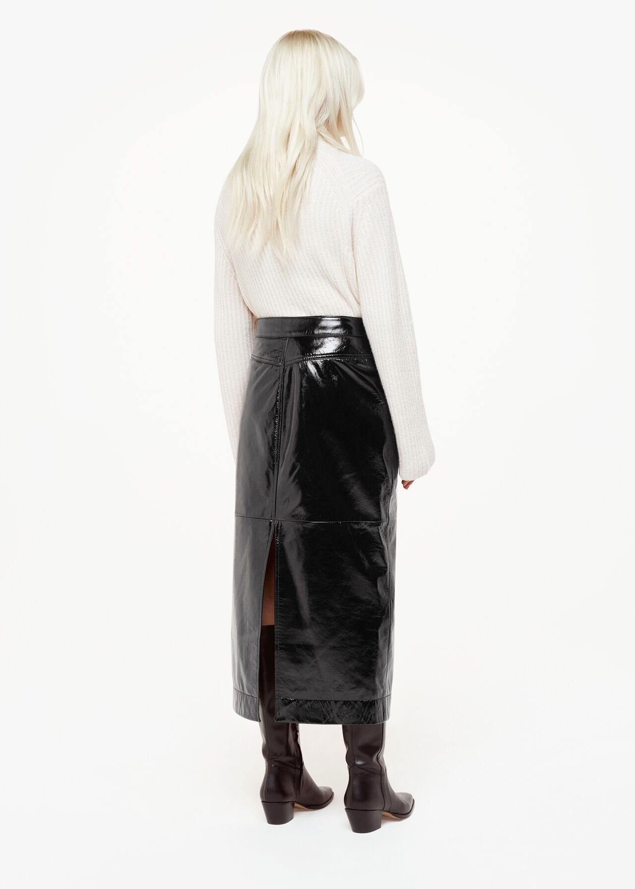 Petite Rachel Patent Leather Skirt