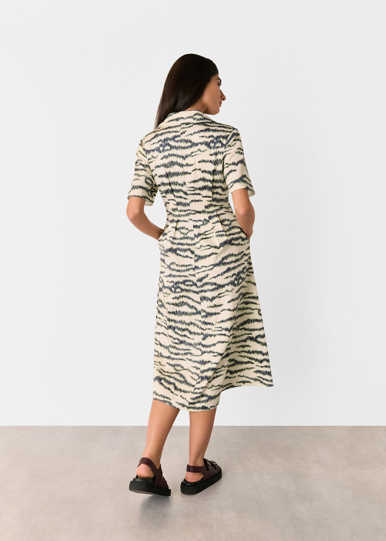 Feathered Tiger Midi Dress