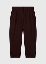 Petite Linen Barrel Leg Trouser