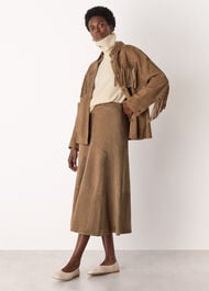 Zig Zag Panel Suede Skirt