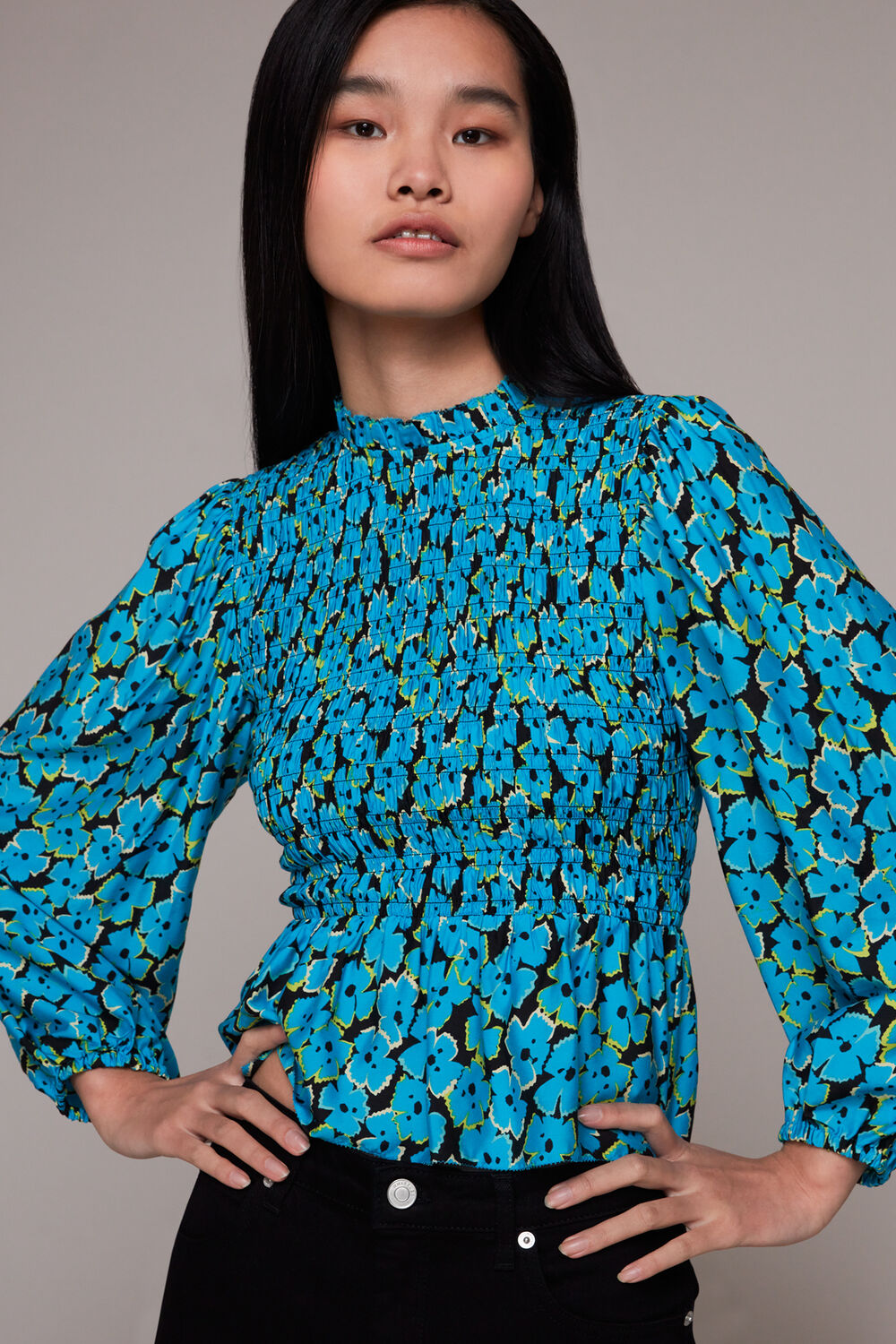 Farfalle Flower Shirred Top