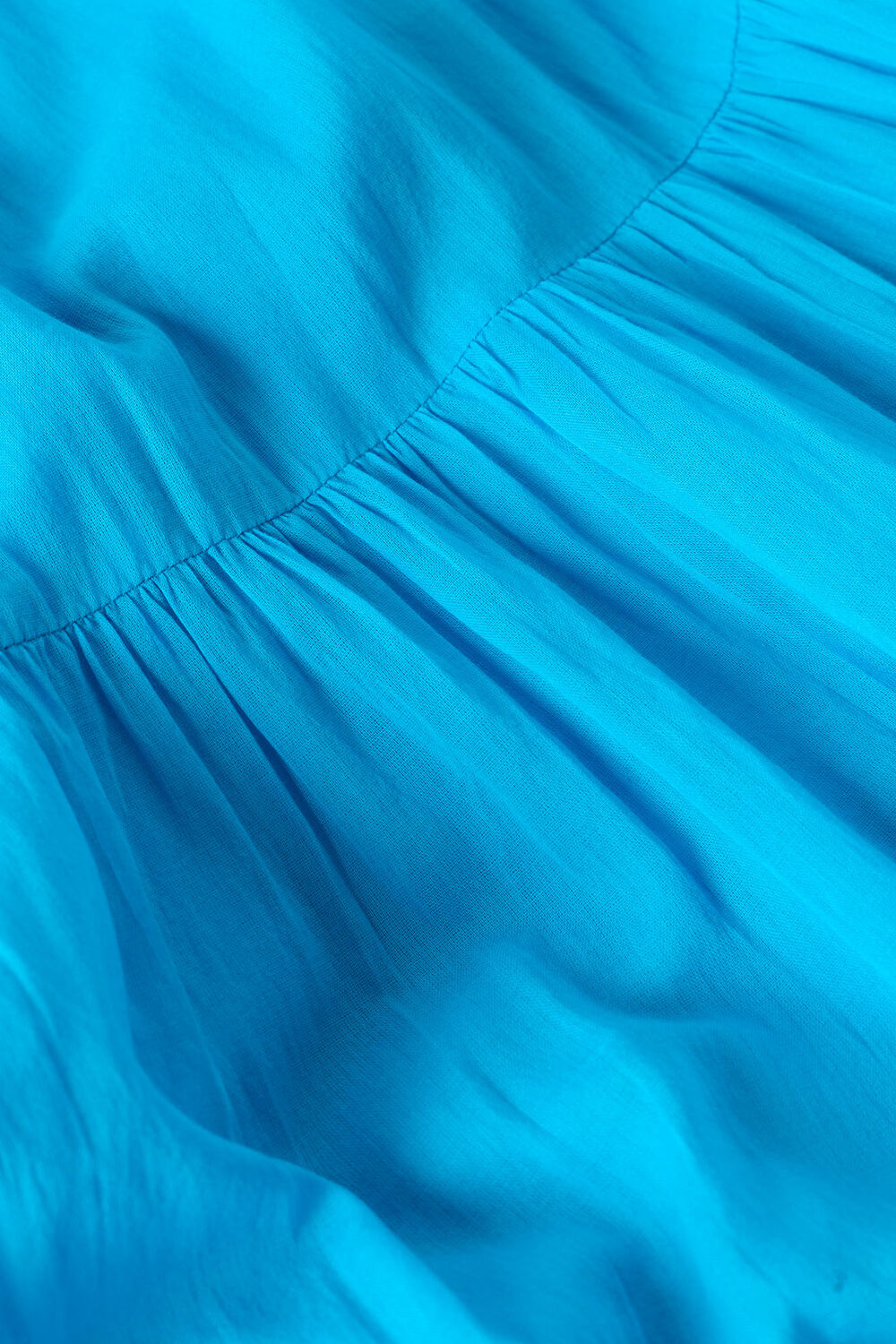 Turquoise Cotton Maxi V Neck Sundress