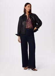 Orchid Print Dobby Top