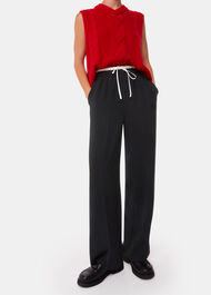 Crepe Waistband Detail Trouser