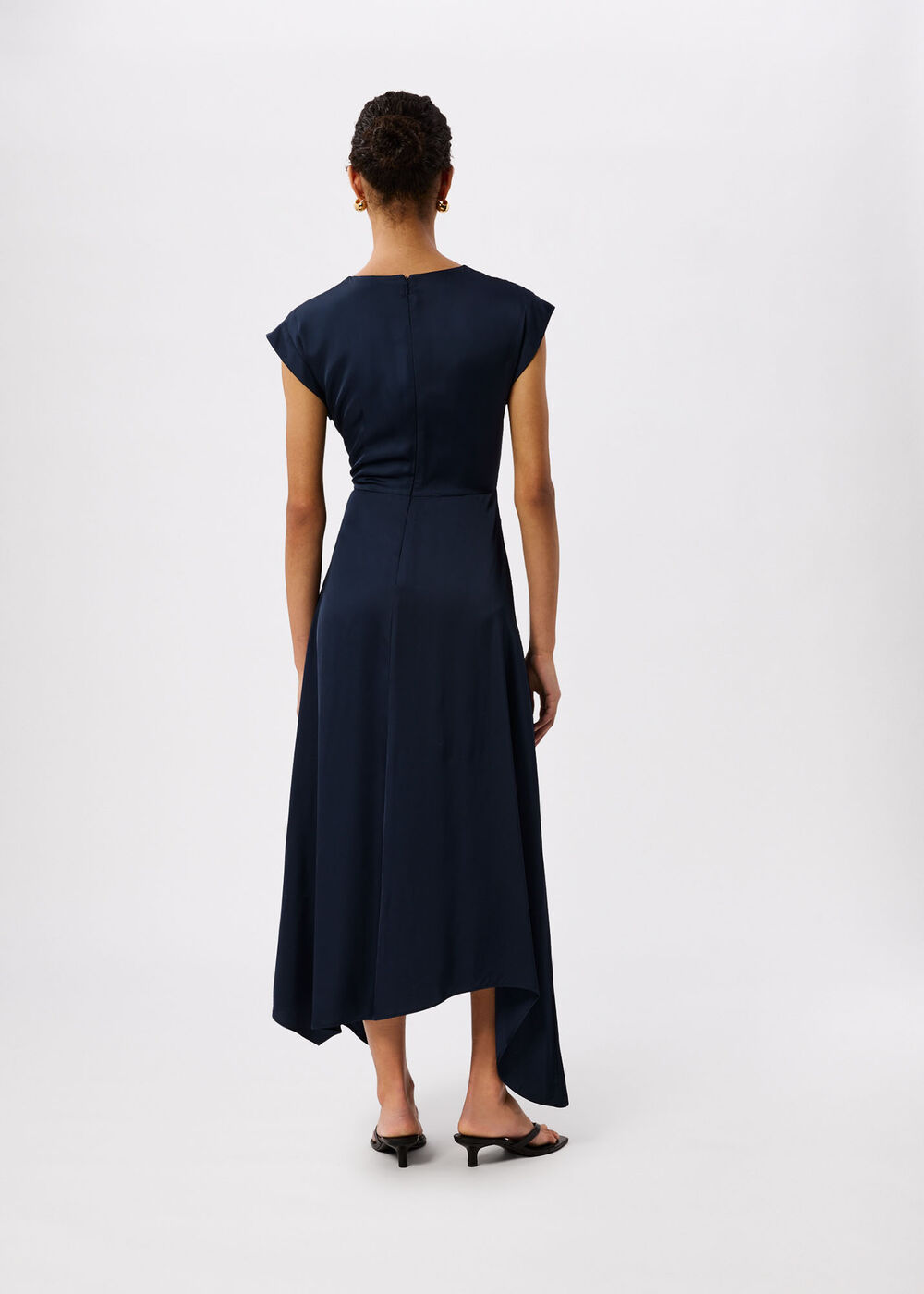 Lace Insert Asymmetric Dress