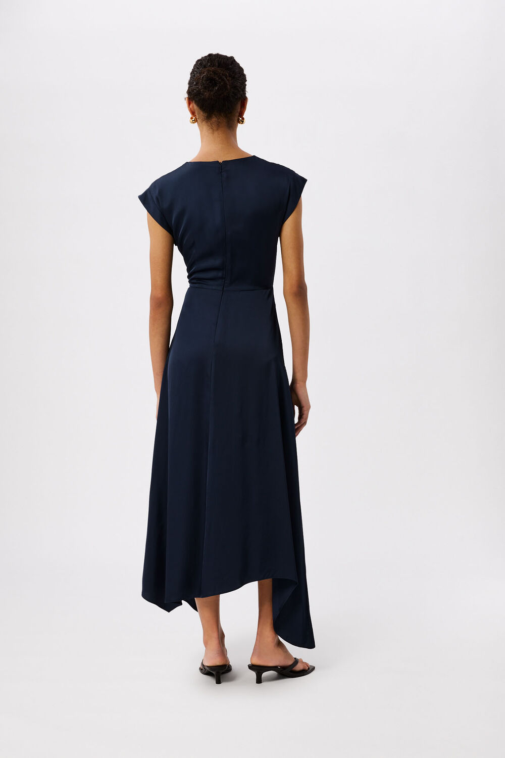 Lace Insert Asymmetric Dress