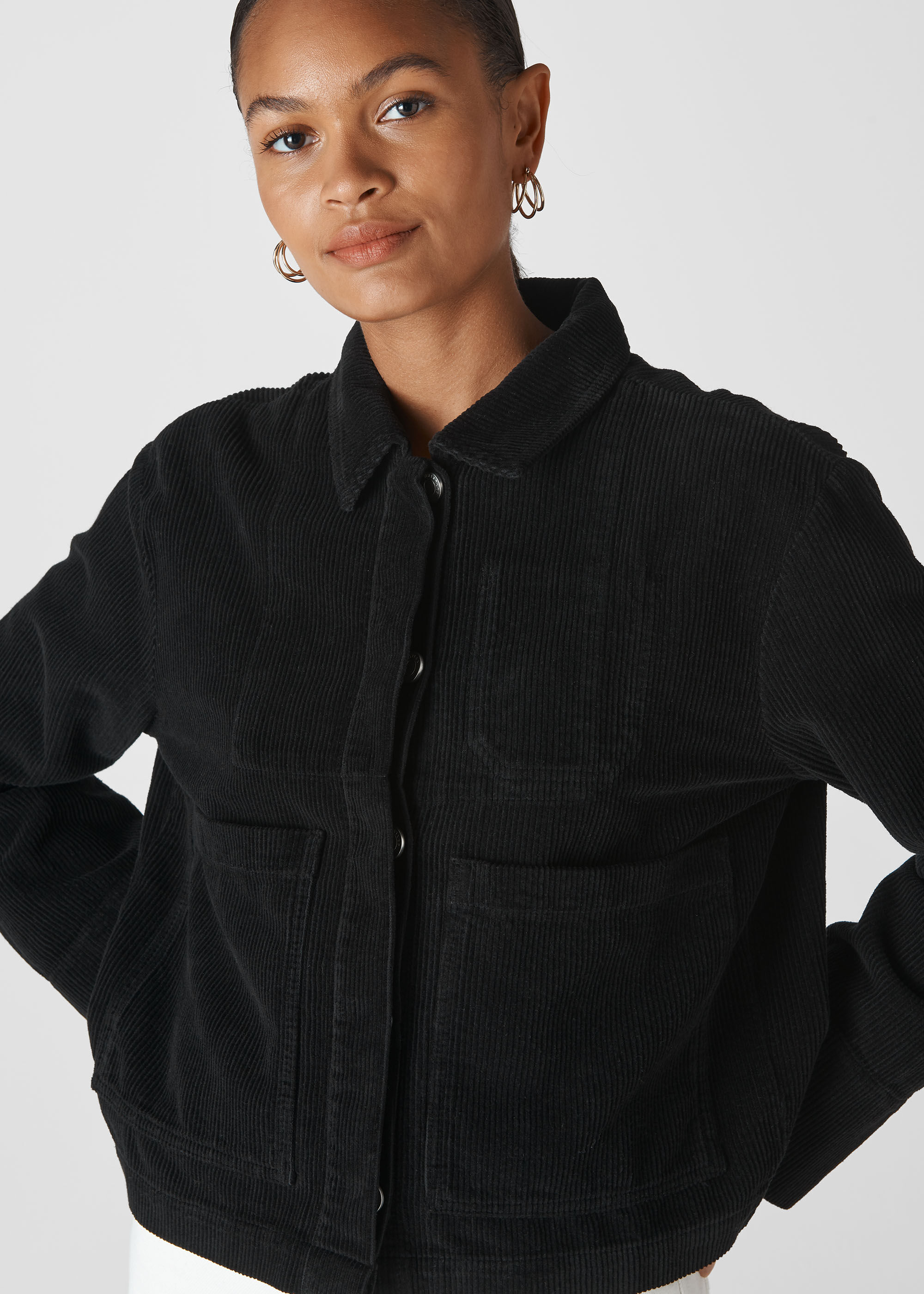 Ladies black cord jacket hotsell