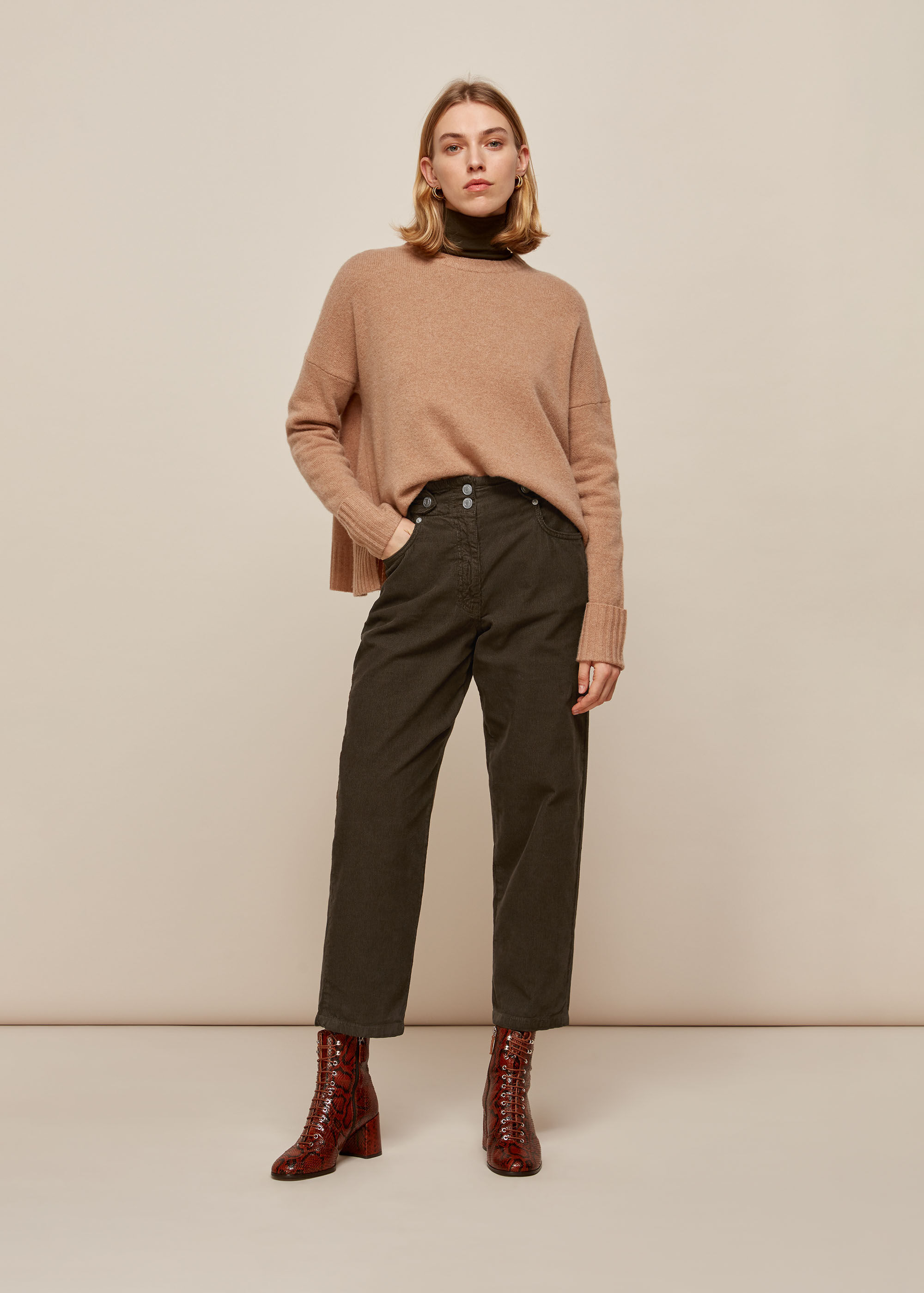 Paper bag cheap cord trousers