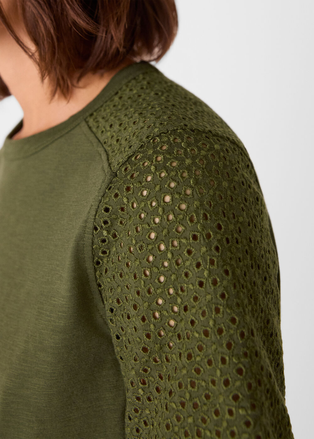 Broderie Sleeve Detail Tee
