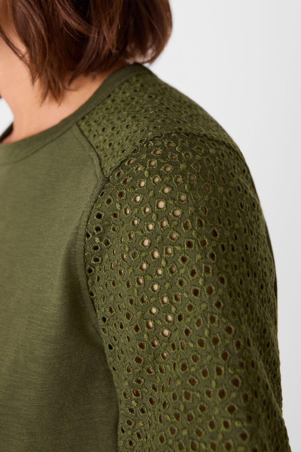 Broderie Sleeve Detail Tee